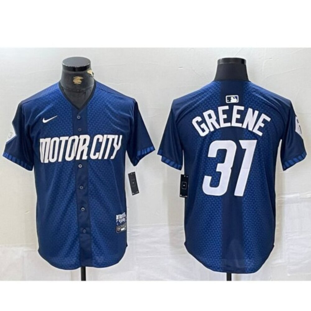 Mens Youths Kids Riley Greene Navy Stitched Jersey